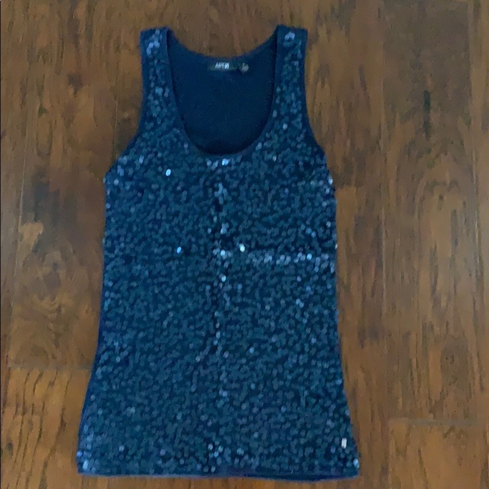 Apt. 9 Navy Sequin Tank Top. Size S